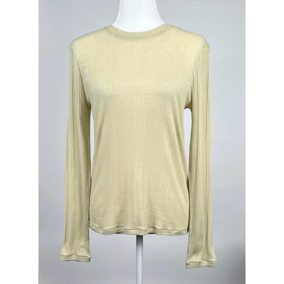 Madewell NWT Variegated Ribbed Crewneck Long Sleeve Tee Pale Lichen XL - Picture 1 of 10